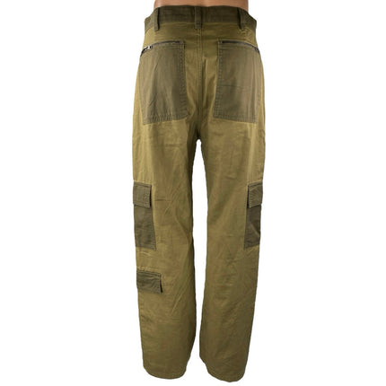 Zara Green Colorblock High Waisted Military Cargo Wide Leg Baggy Pants Size 4