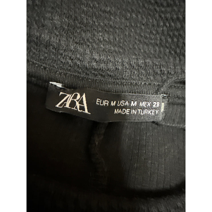 Zara Women's Black Sleeveless Stretch Knit Mini Bodycon Sweater Tank Dress Sz M