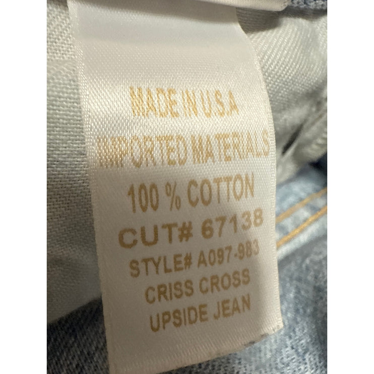 Agolde Criss Cross Women's Blue Light Wash High Rise Straight Denim Jeans Sz 23