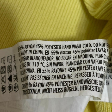 Endless Rose Yellow Ribbed Knit One Shoulder Sleeveless Tank Crop Top Size S
