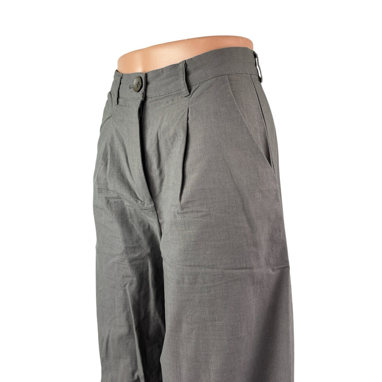 Princess Polly Women's Gray High Rise Wide Leg Baggy Palazzo Trousers Pants Sz 2