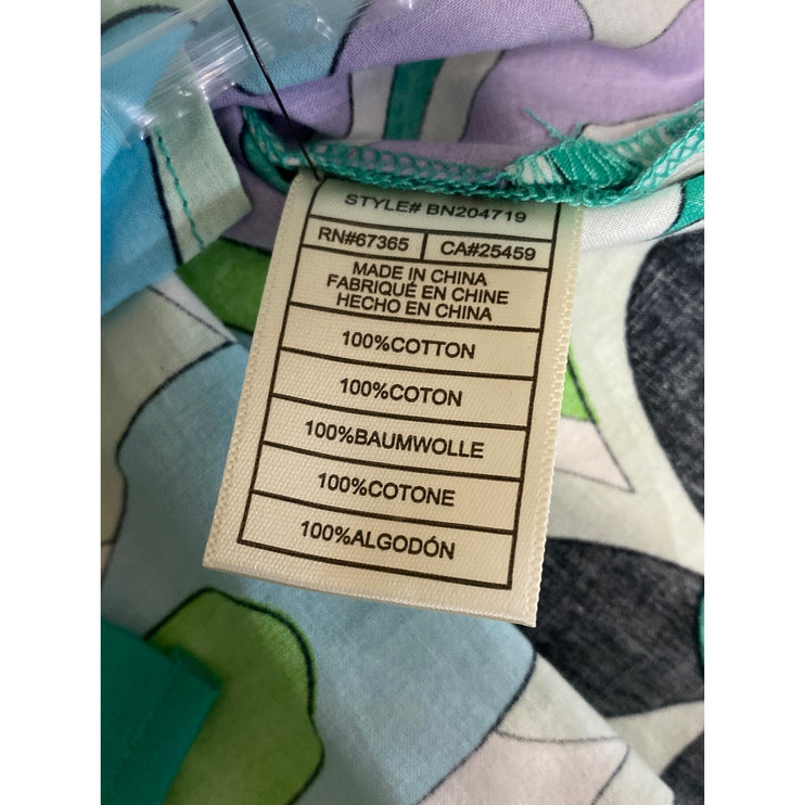 NEW Steve Madden Paloma Multicolor Abstract Button Up Cropped Shirt Top Size S