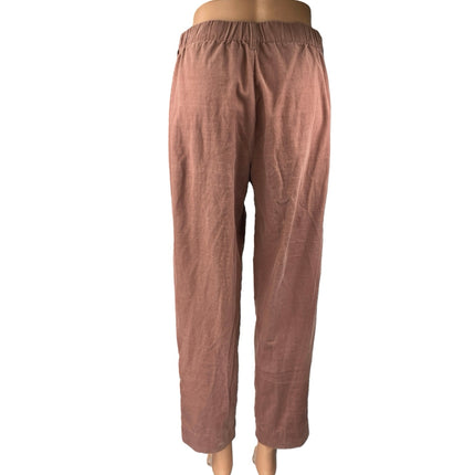 Madewell Women's Pink Corduroy Pull On Tapered High Rise Trousers Pants Size S