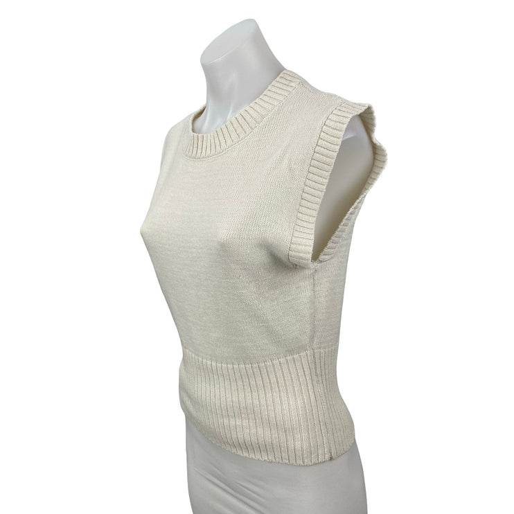 Freshman 1996 Women's Cream Sleeveless Crew Neck Tank Vest Sweater Top Size M