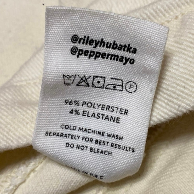 Riley Hubatka x Peppermayo White High Waist Wide Leg Palazzo Trousers Pants Sz 8