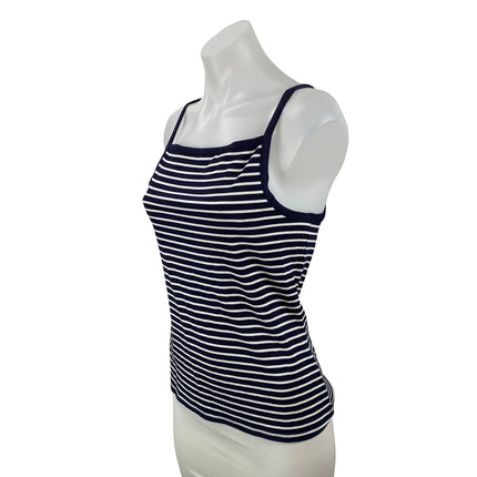 Philosophy Women's Blue White Stripe Square Neck Sleeveless Camisole Tank Top M