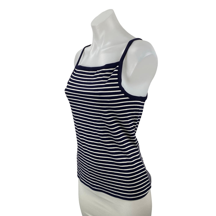 Philosophy Women's Blue White Stripe Square Neck Sleeveless Camisole Tank Top M