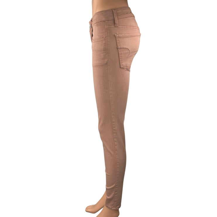 American Eagle Outfitters Pink Skinny Low Rise Super Stretch Jegging Pants Sz 2