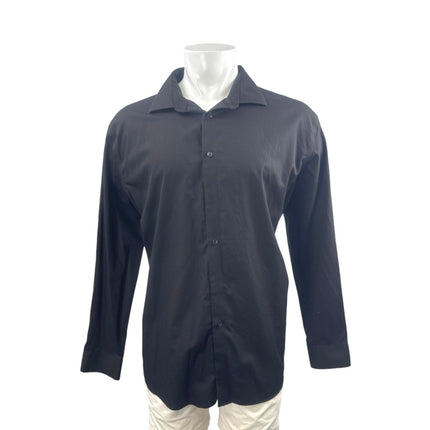 Calvin Klein Steel+ Mens Black Regular Fit Long Sleeve Button Down Shirt Top XXL