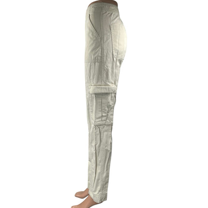 Abercrombie & Fitch Women's White High Waisted Straight Cargo Trousers Pants 0
