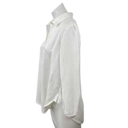 Anthropologie Cloth & Stone Women's White Long Sleeve Button Up Shirt Top Size M