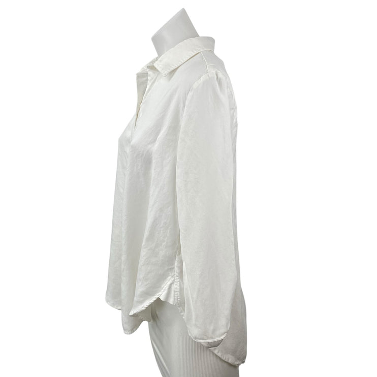 Anthropologie Cloth & Stone Women's White Long Sleeve Button Up Shirt Top Size M
