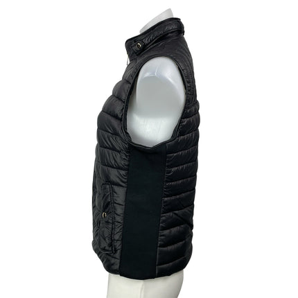 Love Tree Women's Black Sleeveless Quilted Full Zip Puffer Vest Coat Jacket Sz M