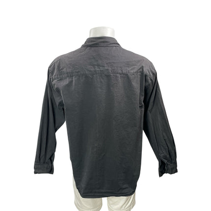 DISSH Men's Dark Gray Long Sleeve Collared Career Button Down Shirt Top Size 4