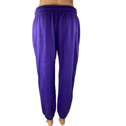 Gap Women's Purple Drawstring Fleece Drawstring Tapered Jogger Sweatpants Size M