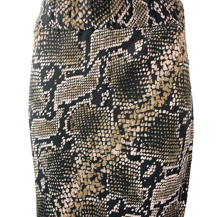 Zara TRF Collection Beige Black Snake Skin High Waisted Slip Maxi Skirt Size S