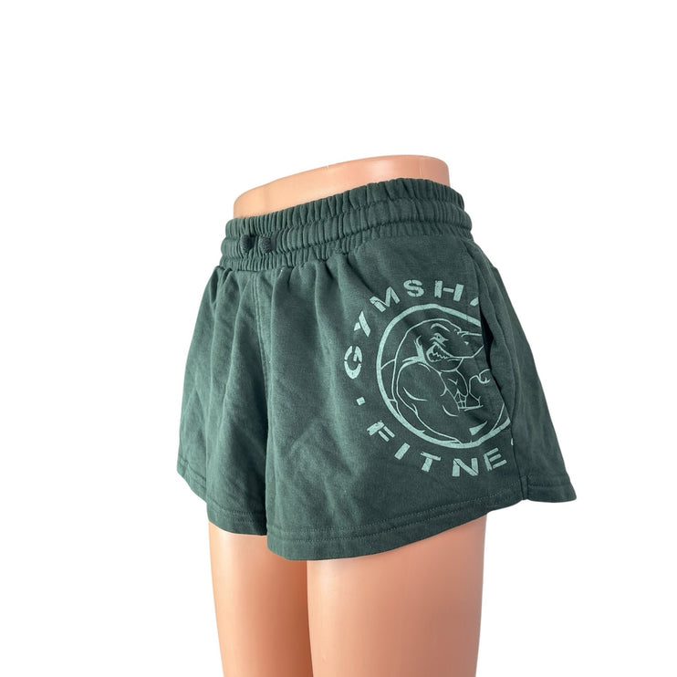 Gymshark Legacy Graphic Women's Green Yoga Workout Athletic Activewear Shorts XS