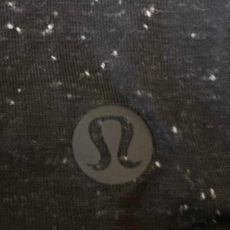 Lululemon Time To Restore Black Speckled Sleeveless Mock Neck Tie Tank Top 4