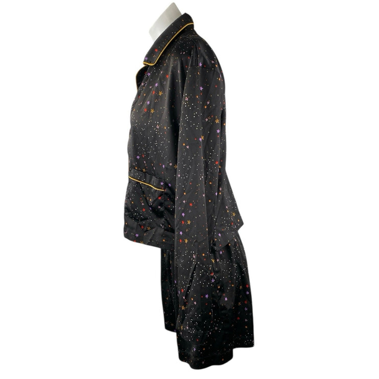 BP. X Claudia Sulewski Satin Star Long Sleeve Button Down Sleepwear Pajama Set M