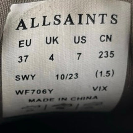 AllSaints VIX Women;s White Leather Low Top Athletic Trainers Sneakers Shoes 7