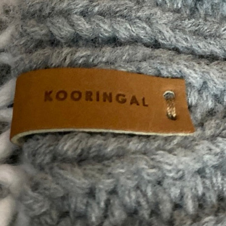 Kooringal Women's Cream Gray Pom Pom Knit Crochet Beanie Bonnet Hat One Size