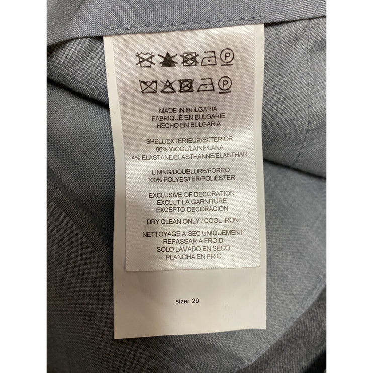 Michael Kors Gray Pleated High Rise Slim Fit Straight Leg Trouser Dress Pants 29