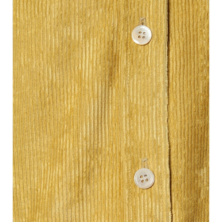 Isabel Marant Fanao Yellow Gold Corduroy Velvet Long Sleeve Button Up Shirt Top