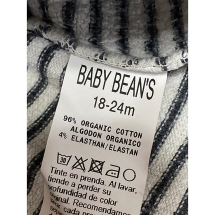 Bean's Baby Girls Black White Striped Long Sleeve Pockets A-line Dress 18-24M