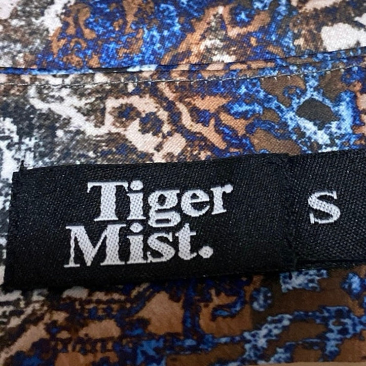 Tiger Mist Multicolor Damask Print Side Zip Slit Straight Mini Skirt Size S
