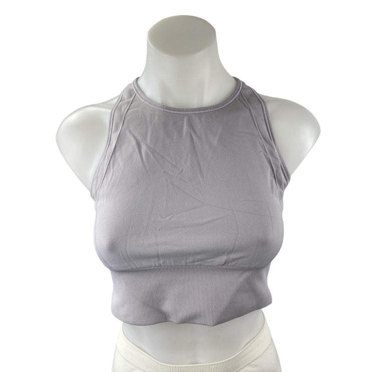 Lululemon Women's Gray Racerback Yoga Workout Athletic Sports Bra Crop Top Sz 8