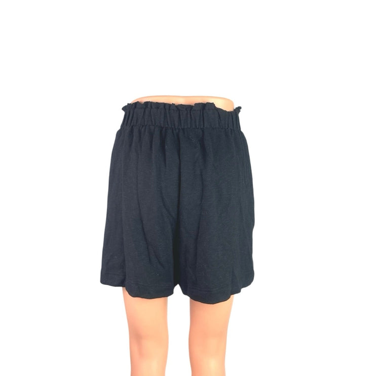 Free People Strada Black Elastic Waist Wide Leg Casual Lounge Beach Shorts Sz XS