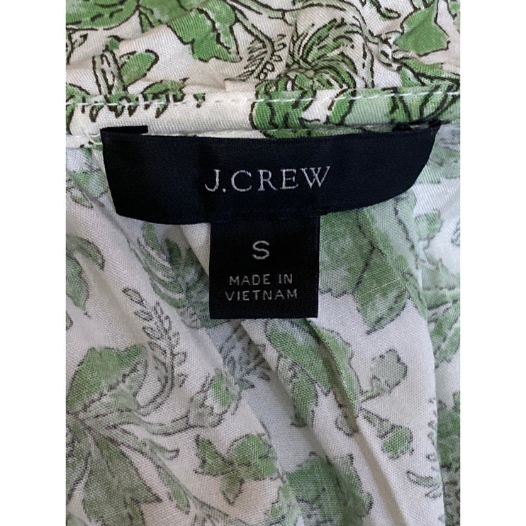 J.Crew Women's Green Floral Ruffle Sleeveless Cami Tank A Line Maxi Dress Size S