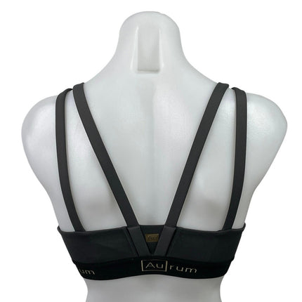 Aurum Women's Black Strappy Yoga Athletic Work Out Sports Bra Crop Tank Top XXS
