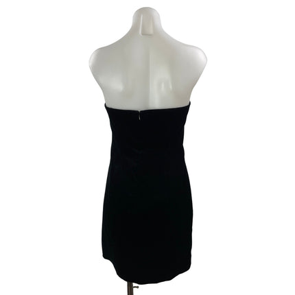 Theory Black Velvet Velour Sleeveless Strapless Bodycon Tube Mini Dress Size 4