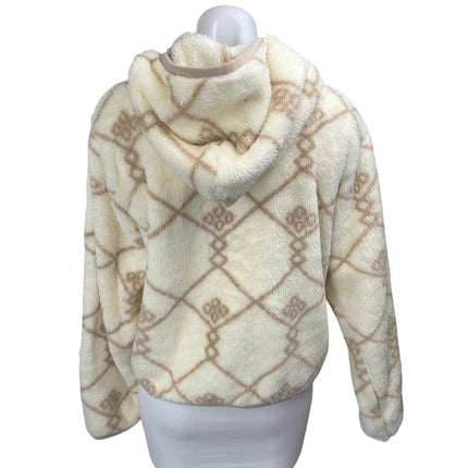 Roark Ursa Women's Beige Cream Hoodie Full Zip Fleece Sweater Jacket Size M