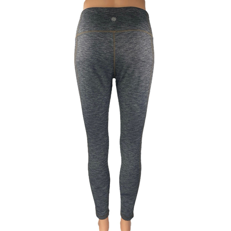 Athleta Women's Gray Mid Rise Activewear Fitness Workout Yoga Leggings Pants M