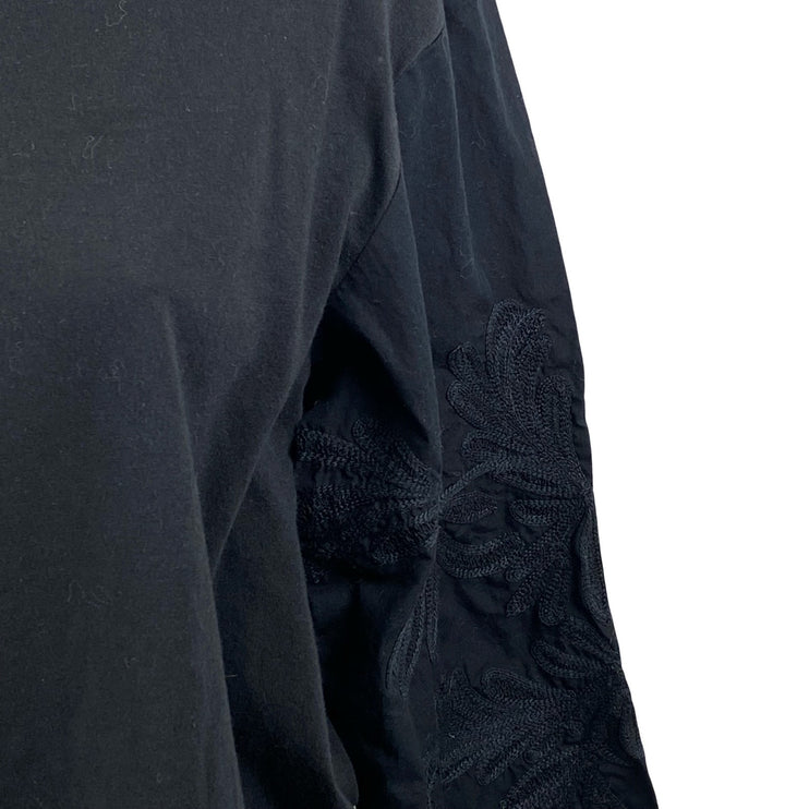Banana Republic Women's Black Bateau Neck Long Balloon Sleeve Blouse Top Size S