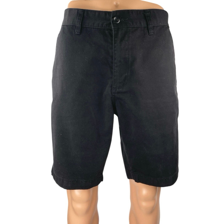 RVCA Weekender Men's Black High Waist Casual Outdoor Chino Khaki Shorts Size 34