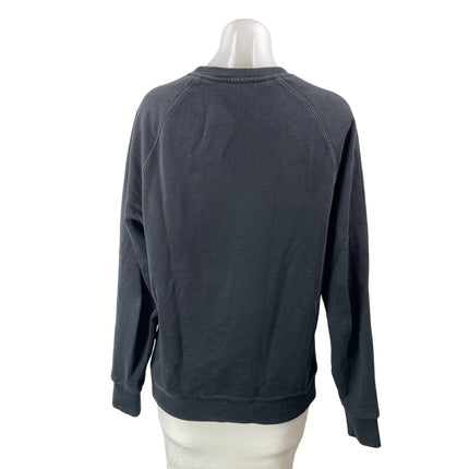 Maison Katsune Women's Black Parisien Long Sleeve Crewneck Pullover Sweatshirt M