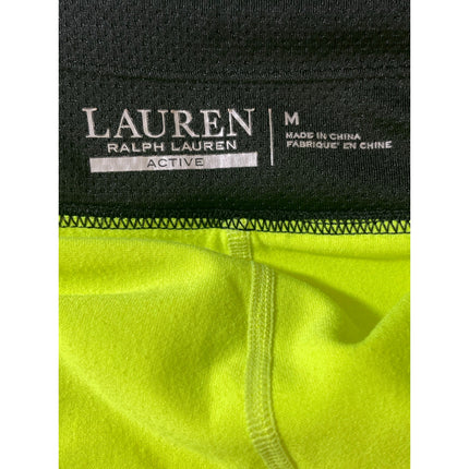 Lauren Ralph Lauren Black Neon Mid Rise Elastic Waist Active Running Shorts Sz M