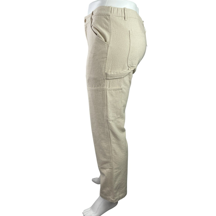 NEW Mollusk California White High Ride Straight Leg Cargo Denim Jeans Pants XL