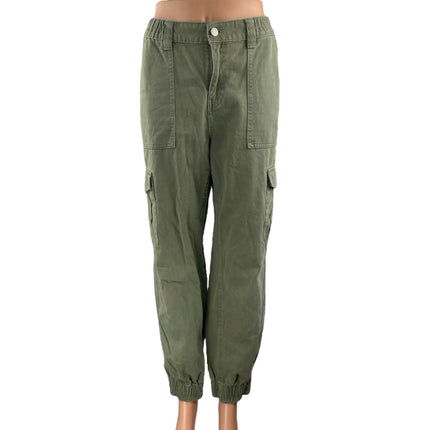 Clockhouse Women's Green High Waisted Tapered Jogger Cargo Pants Size US 8