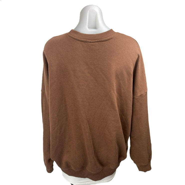PacSun Teddy Baby Brown Long Sleeve Oversized Graphic Sweatshirt Sweater Top OS