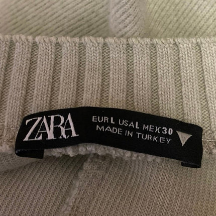 Zara Women's Cream Beige Knit Long Sleeve Crew Neck Sweatshirt Sweater Top Sz L