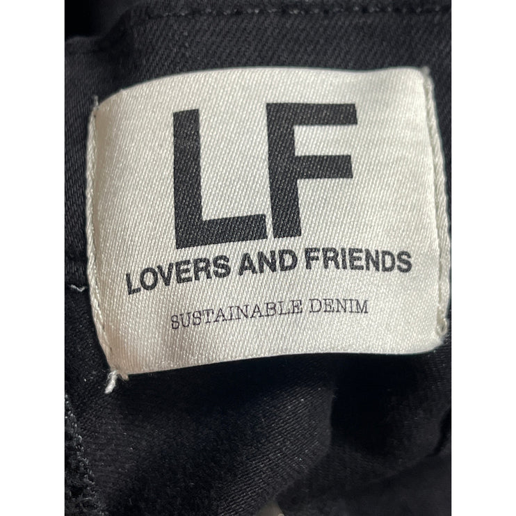 Lovers + Friends Womens Black Zip Fly High Rise Slim Skinny Denim Jeans Pants 25