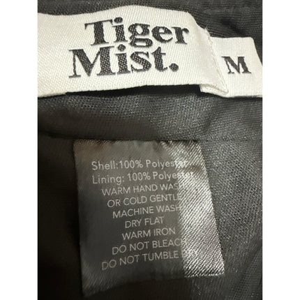 Tiger Mist Black Long Sleeve Ruffle Ruched Tie Back Blouse Crop Top Size M