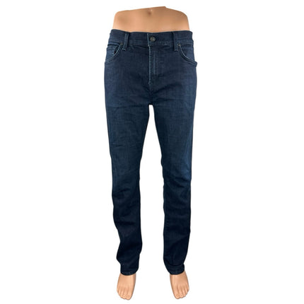 7 For All Mankind Slimmy Blue Dark Wash Straight Sim Fit Denim Jeans Pants 36