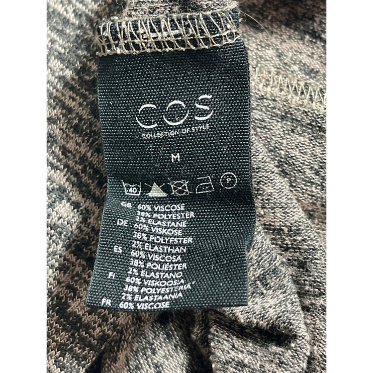 COS Women's Gray Long Sleeve Boat Neck Knit Pullover T Shirt Blouse Top Size M