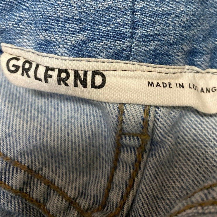 GRLFRND Bella Blue Low Rise Boyfriend Wide Leg Distressed Denim Jeans Pants 26