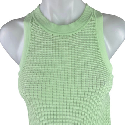 Solid & Striped Green Sleeveless High Neck Waffle Knit Mini Bodycon Dress Size S